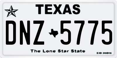 TX license plate DNZ5775