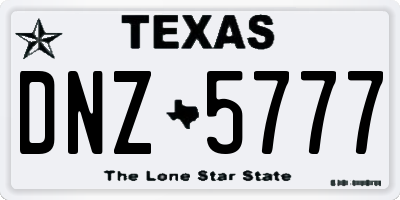 TX license plate DNZ5777