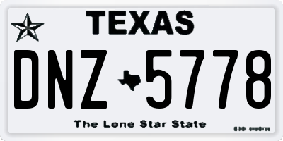 TX license plate DNZ5778