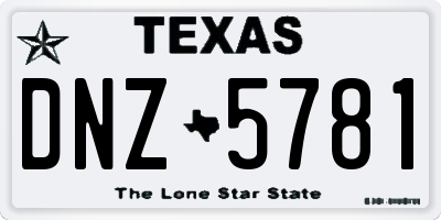 TX license plate DNZ5781