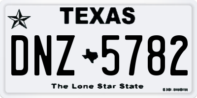 TX license plate DNZ5782