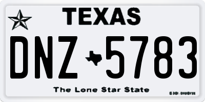 TX license plate DNZ5783