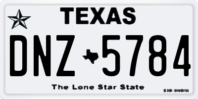 TX license plate DNZ5784