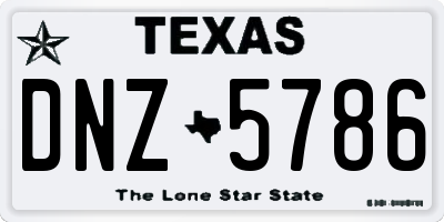 TX license plate DNZ5786