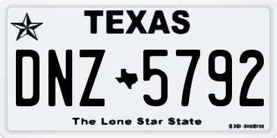 TX license plate DNZ5792