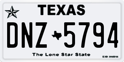 TX license plate DNZ5794