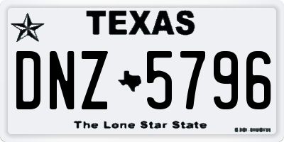 TX license plate DNZ5796