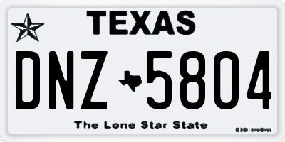 TX license plate DNZ5804