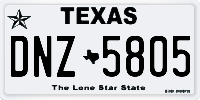TX license plate DNZ5805