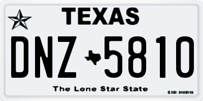 TX license plate DNZ5810