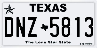 TX license plate DNZ5813