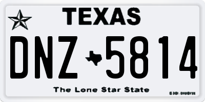 TX license plate DNZ5814