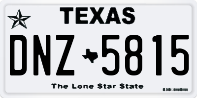 TX license plate DNZ5815