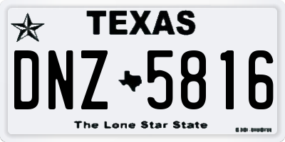 TX license plate DNZ5816