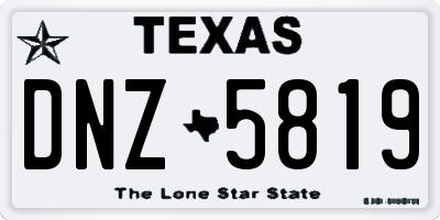 TX license plate DNZ5819