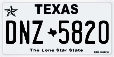 TX license plate DNZ5820