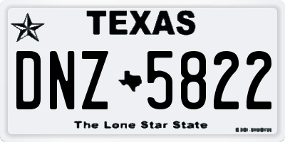 TX license plate DNZ5822