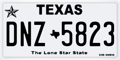 TX license plate DNZ5823