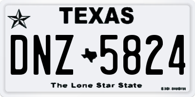 TX license plate DNZ5824