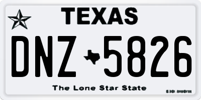 TX license plate DNZ5826