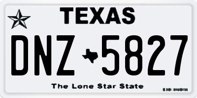 TX license plate DNZ5827