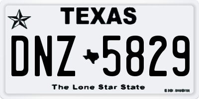 TX license plate DNZ5829
