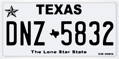 TX license plate DNZ5832