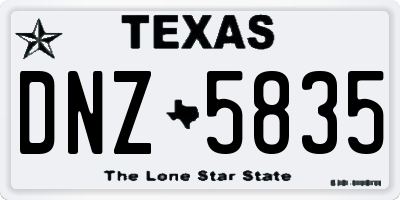 TX license plate DNZ5835