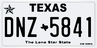 TX license plate DNZ5841