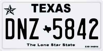 TX license plate DNZ5842