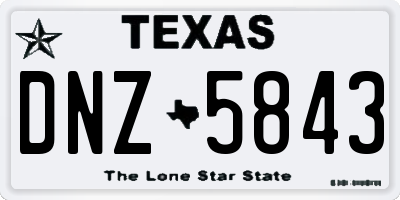 TX license plate DNZ5843