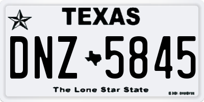 TX license plate DNZ5845