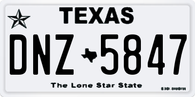 TX license plate DNZ5847