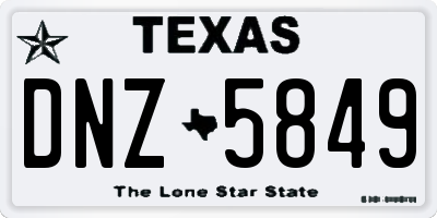 TX license plate DNZ5849