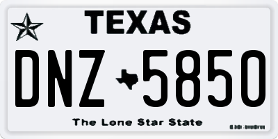 TX license plate DNZ5850