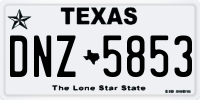 TX license plate DNZ5853