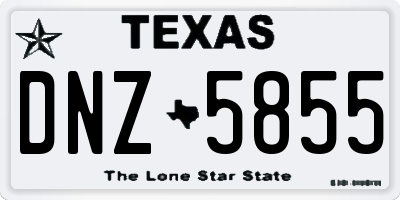 TX license plate DNZ5855