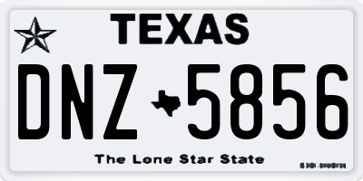 TX license plate DNZ5856