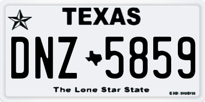 TX license plate DNZ5859