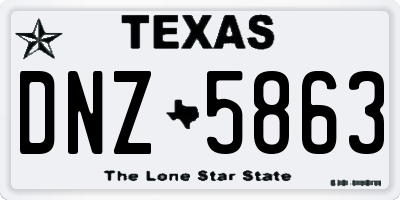 TX license plate DNZ5863