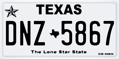 TX license plate DNZ5867