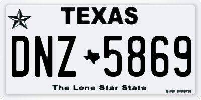 TX license plate DNZ5869