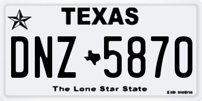 TX license plate DNZ5870