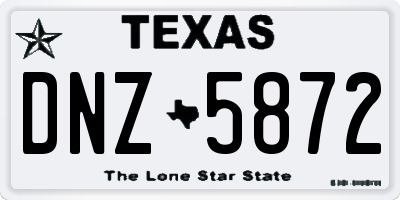 TX license plate DNZ5872