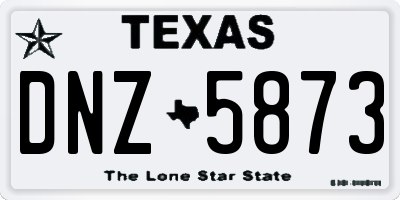 TX license plate DNZ5873
