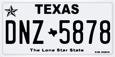 TX license plate DNZ5878