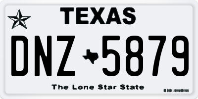 TX license plate DNZ5879