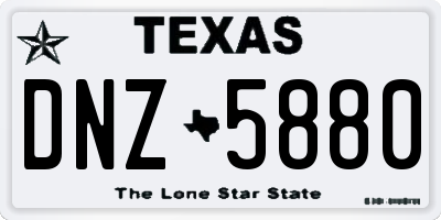 TX license plate DNZ5880