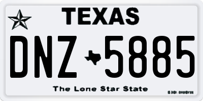 TX license plate DNZ5885