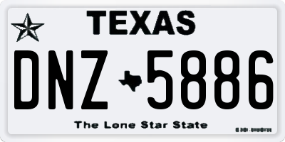 TX license plate DNZ5886